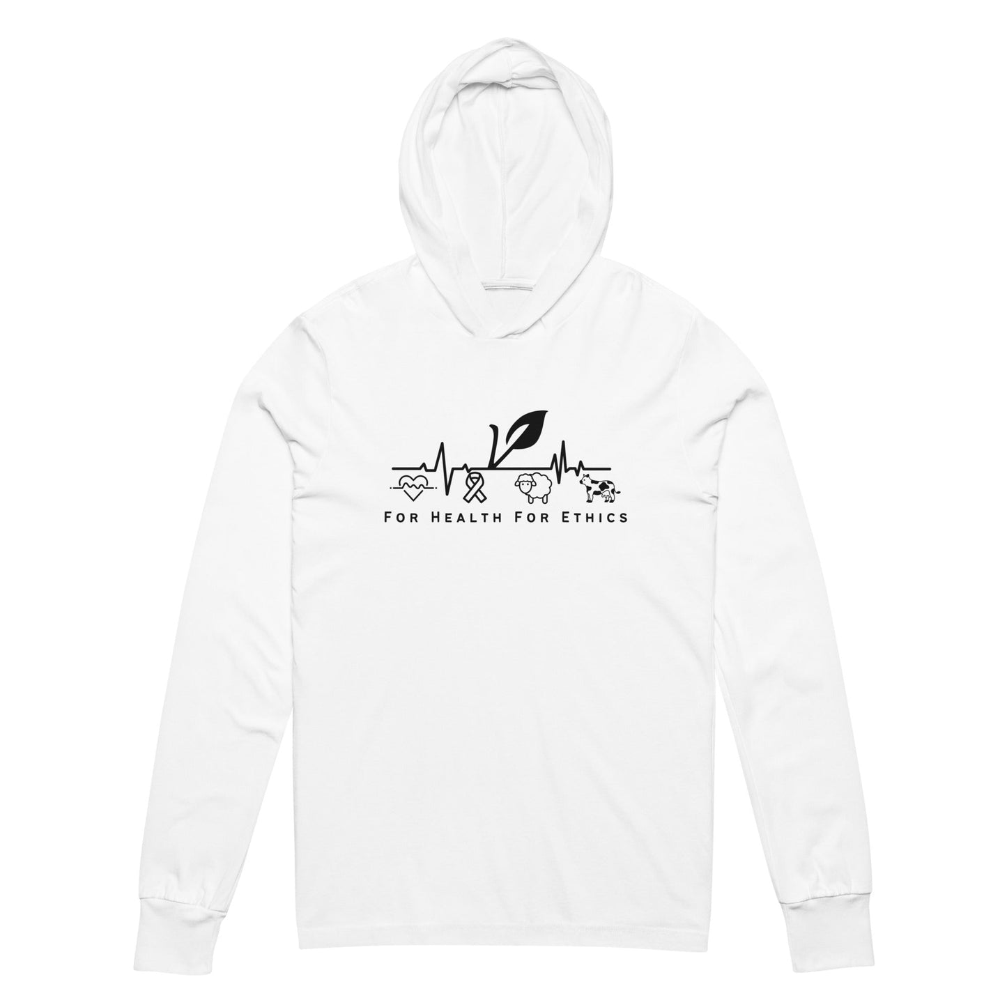 For Health For Ethics Hooded long-sleeve tee - For Health For Ethics - White - Front