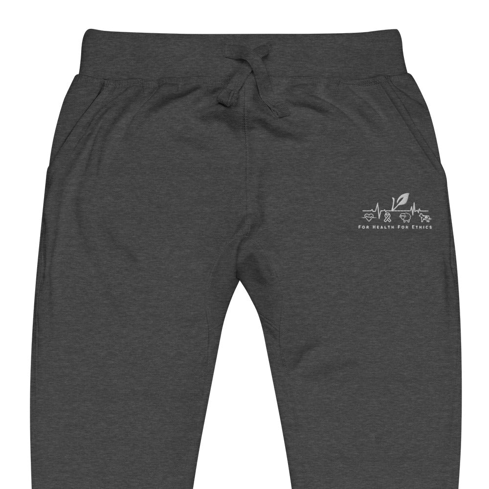 Vegan Joggers - For Health For Ethics - Charcoal Heather - Front Half