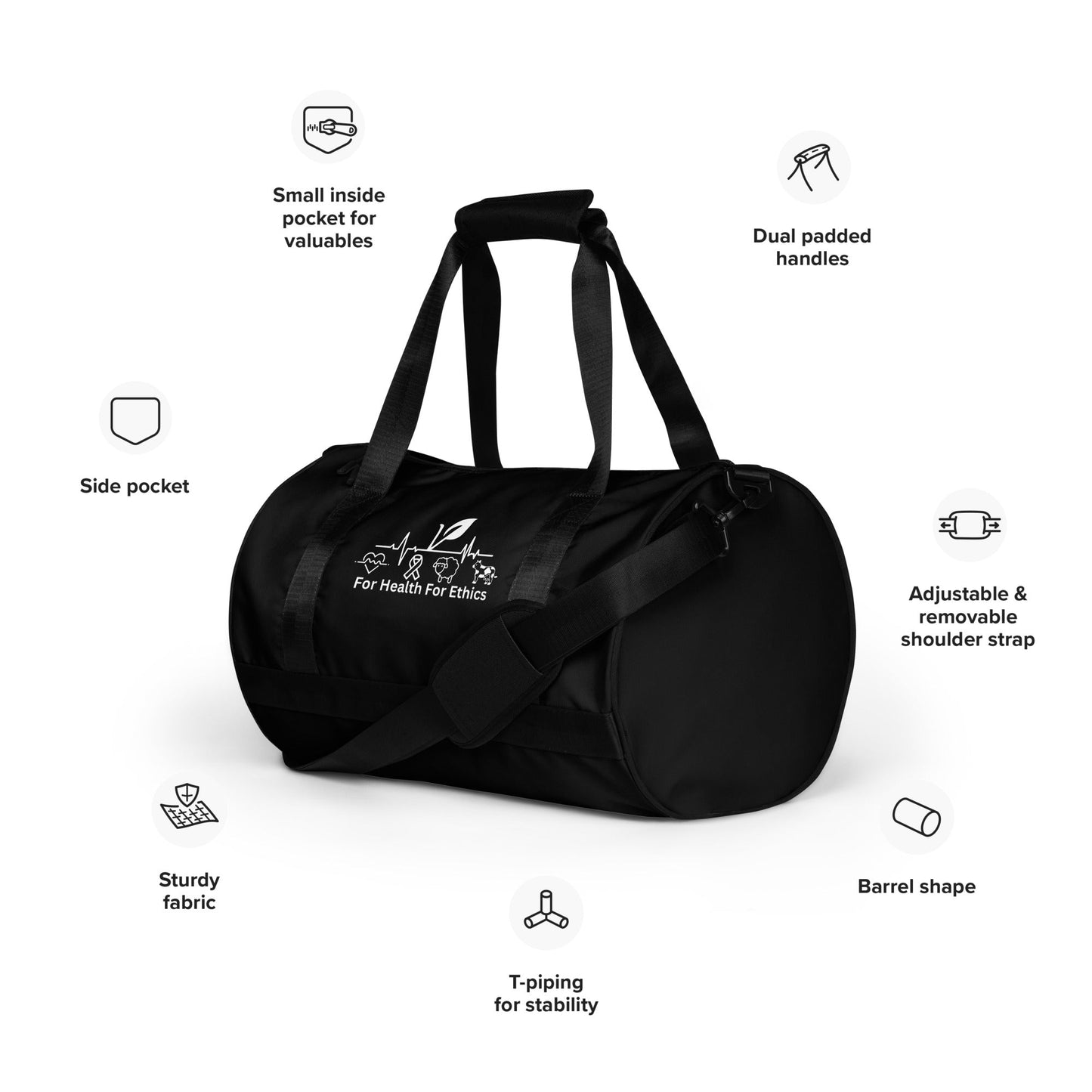 Gym Duffle Bag - For Health For Ethics -