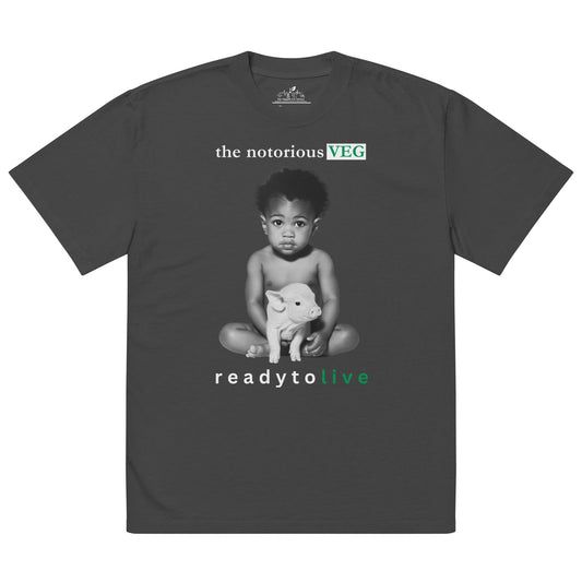The Notorious VEG Oversized t-shirt - For Health For Ethics - Faded Black