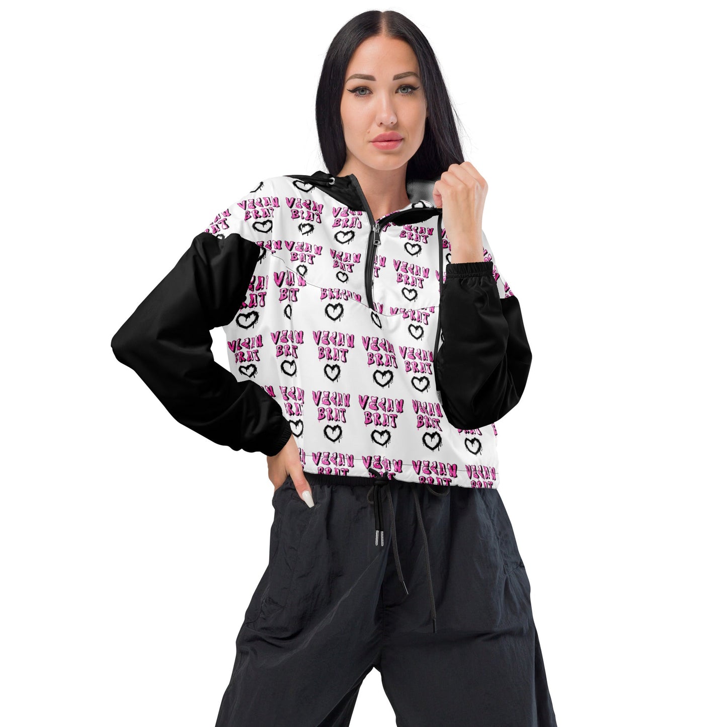 Vegan Brat Women’s cropped windbreaker - For Health For Ethics - XS