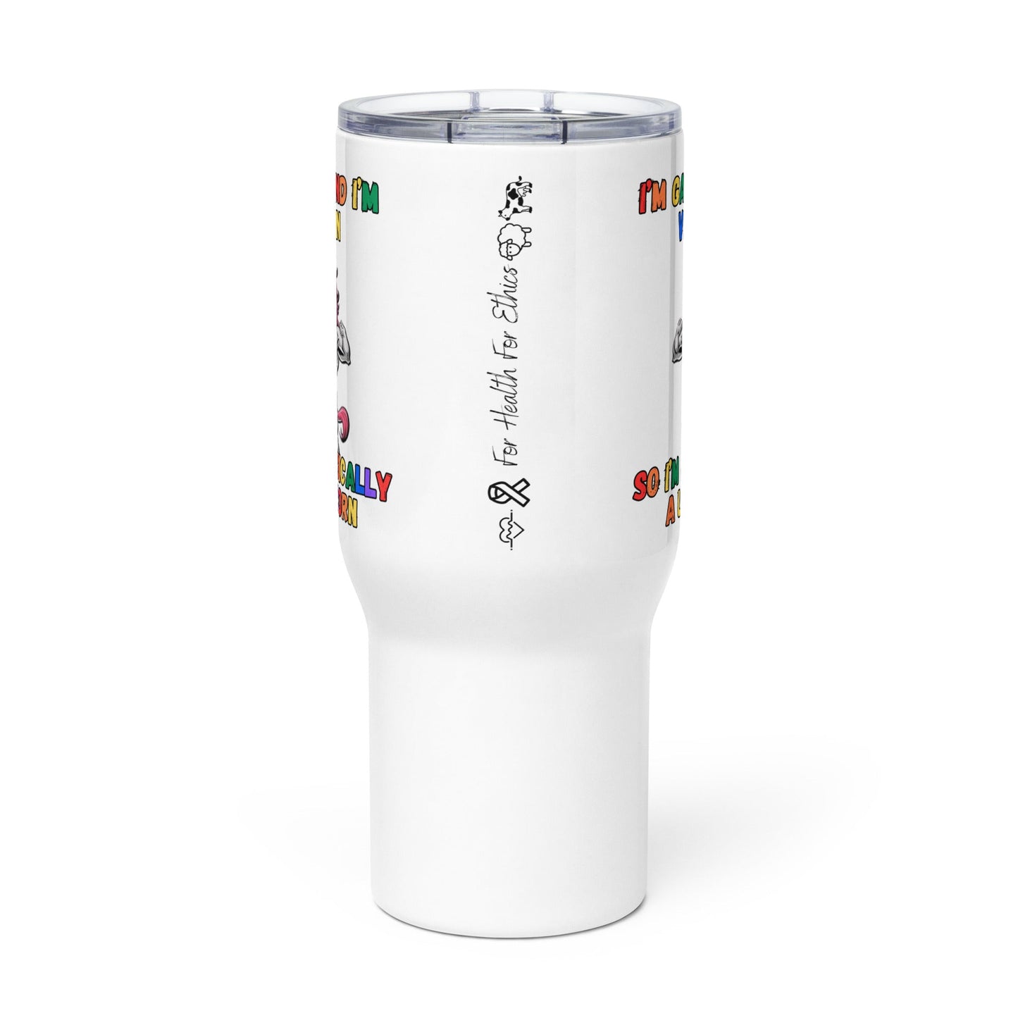 Vegan Pride Travel Mug - For Health For Ethics -