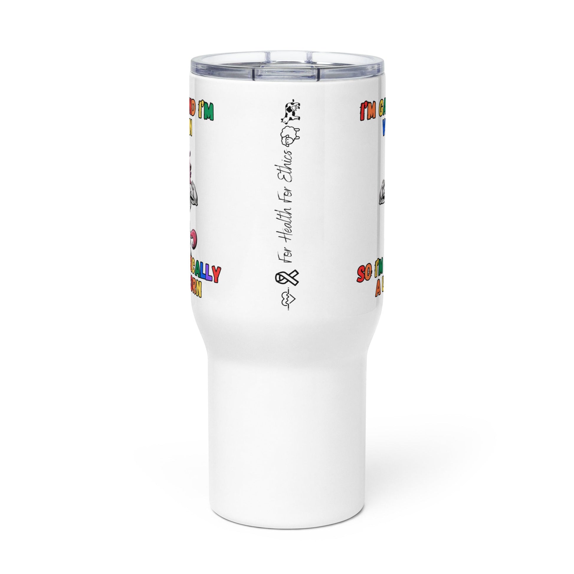 Vegan Pride Travel Mug - For Health For Ethics -